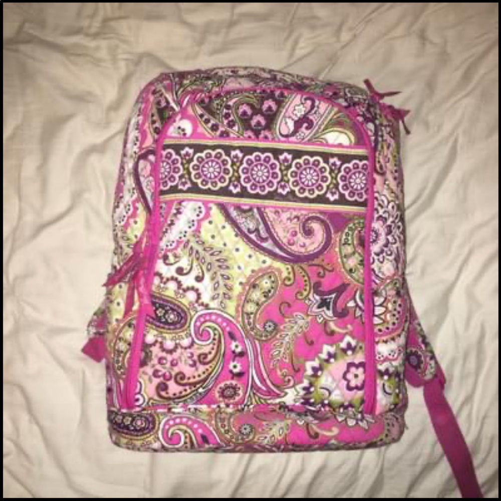 Vera Bradley Very Berry Paisley Tech Book bag
